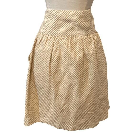 COMME TOI DOT SKIRT Sz M polka dot Button A-Line Side Pockets linen blend - Picture 10 of 12